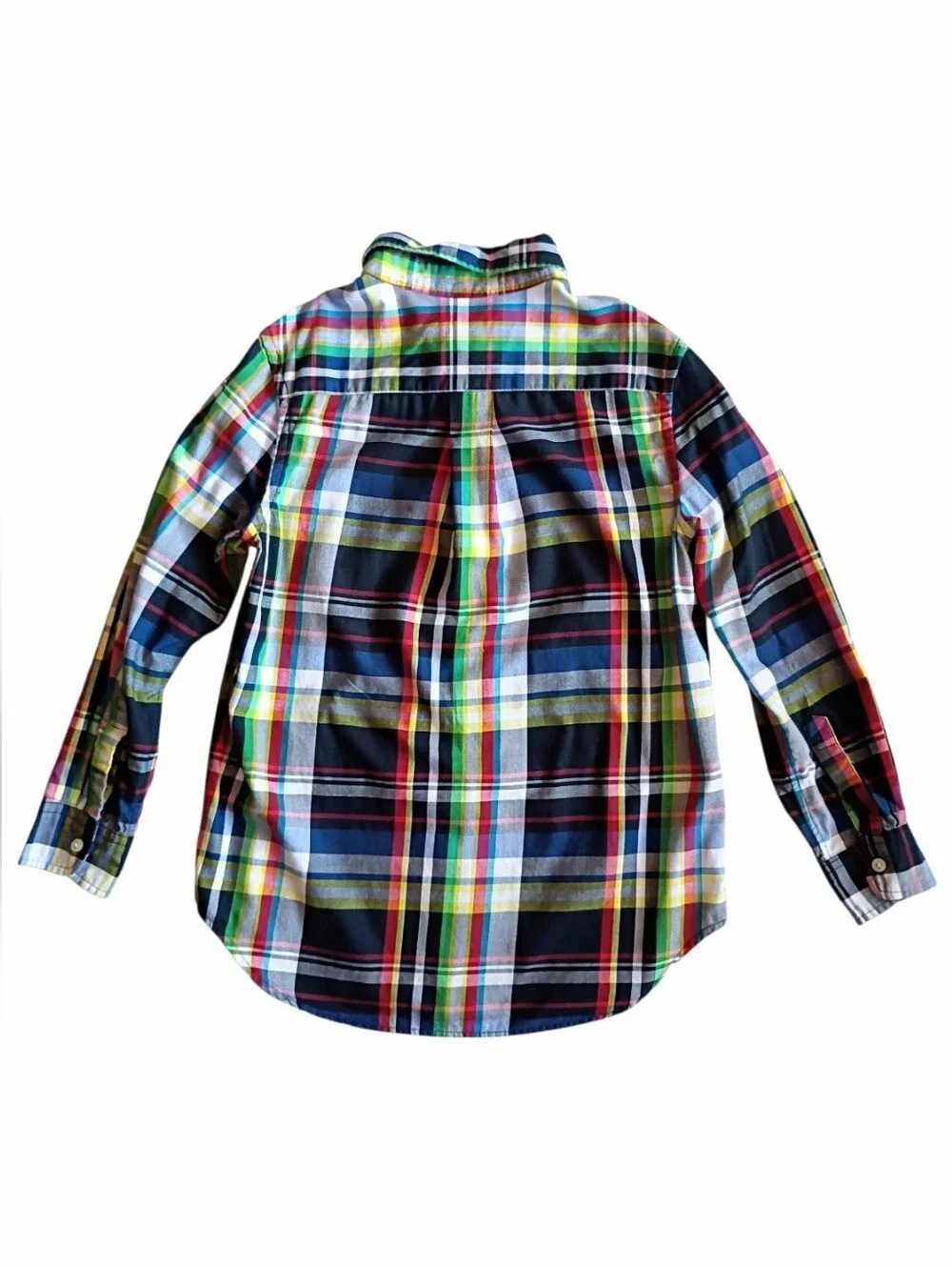 RALPH LAUREN Boys Shirt Plaid Checks Colorful Colorful Blue Red Yellow Sz 10-12